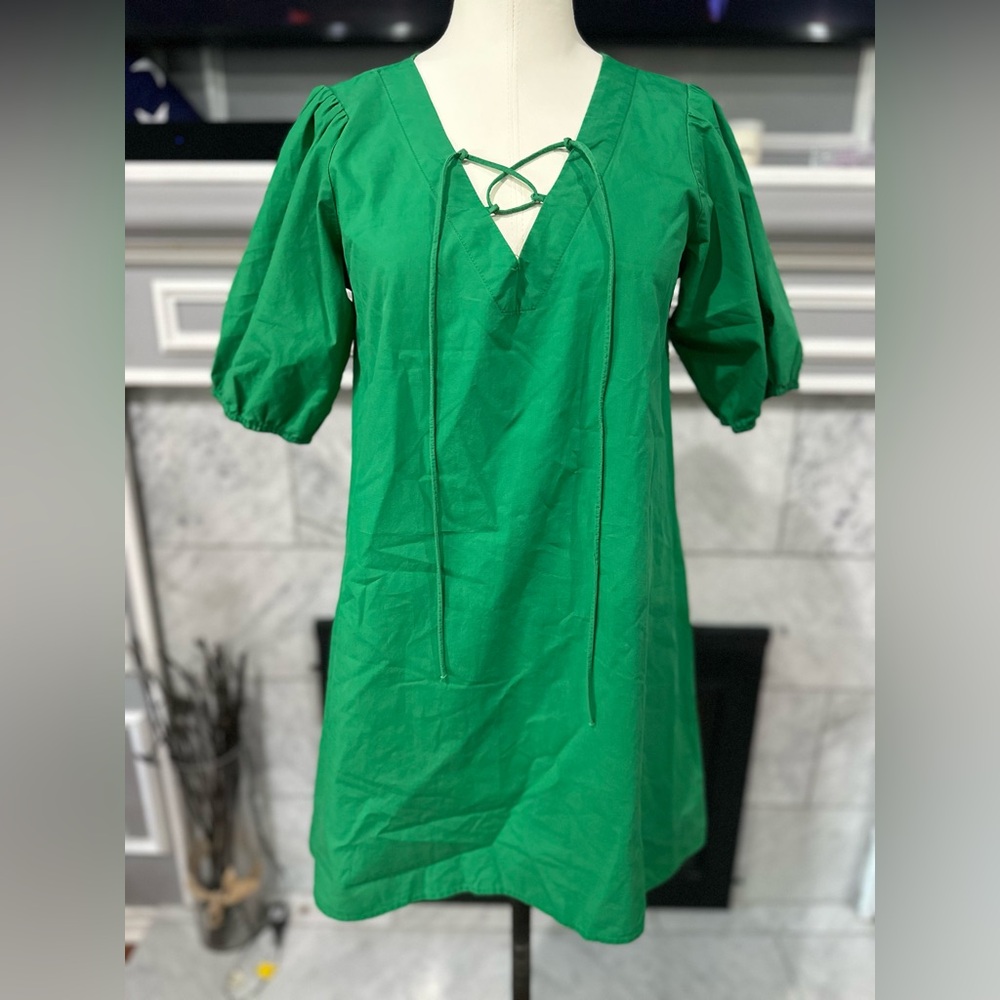 Green mini dress